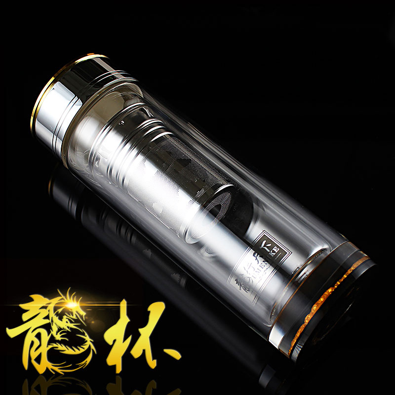 水晶玻璃杯雙層商務(wù)杯子龍杯